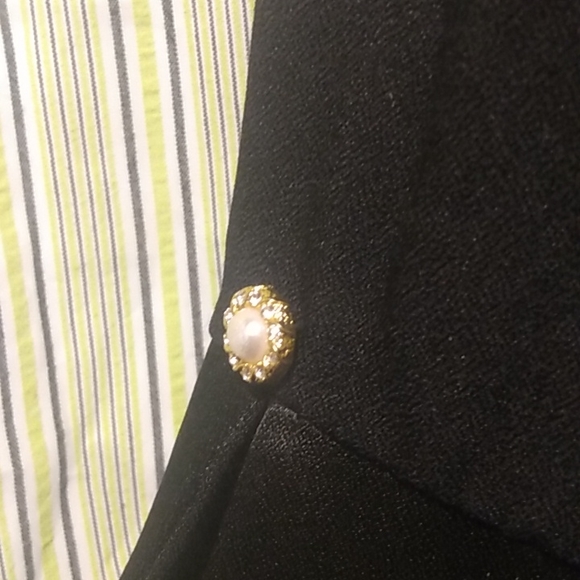 CACHE Vintage TUXEDO STYLE LITTLE BLACK SHEATH DRESS With BOLERO BLAZER - Picture 7 of 12